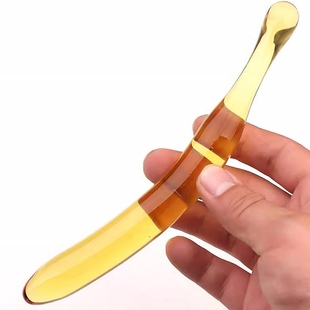 小号玻璃穴位棒高硼硅精美无毛刺水晶按摩棍香蕉解压水果按压穴位