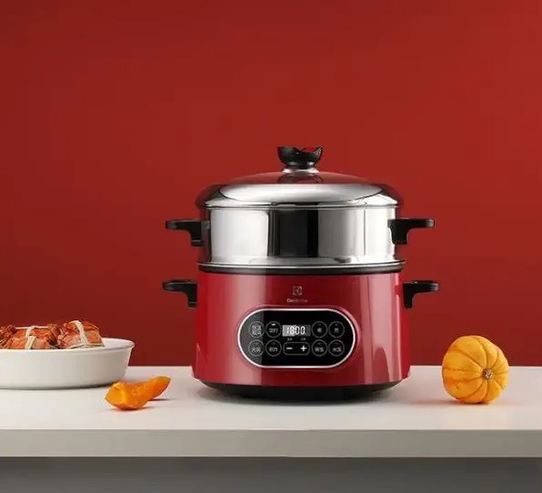 伊莱克斯多功能电煮锅电蒸锅egfs2120不粘分体内胆6l大容量礼品