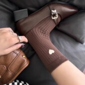 袜say 美拉德爱心中性情侣棉袜子女ins潮流简约百搭运动长袜秋冬