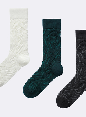 袜say 中筒袜子女款春秋白色堆堆袜夏季薄款棉袜无骨袜长袜透气袜