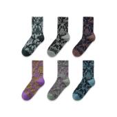 袜say 复古亮光丝立体浮雕袜女街头秋冬新款 中筒无骨中筒袜潮设计