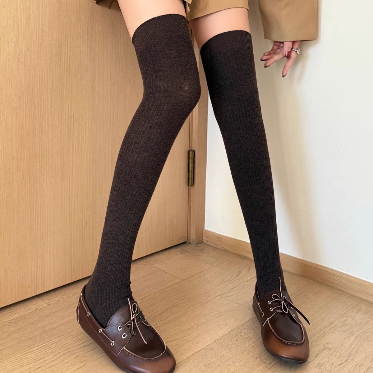 羊毛保暖秋冬过膝袜女