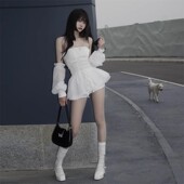 百搭修身 芭蕾公主风收腰抹胸蓬蓬裙时尚 显瘦连衣裙 法式 怪诞女孩