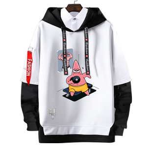 派大星cos七龙珠魔人布欧恶搞健身假两件连帽卫衣男女外套带帽衫