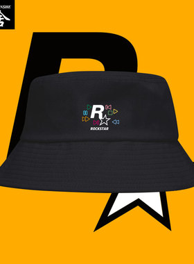 GTA游戏5公司R星Rockstar Games渔夫帽子男女盆帽防晒户外遮阳帽