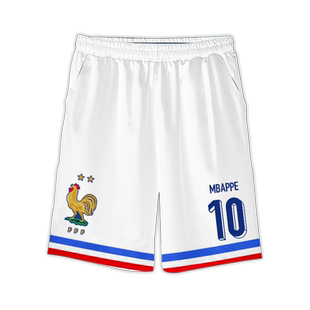 2024欧洲杯法国队姆巴佩足球迷速干短裤子男士五分裤运动休闲中裤