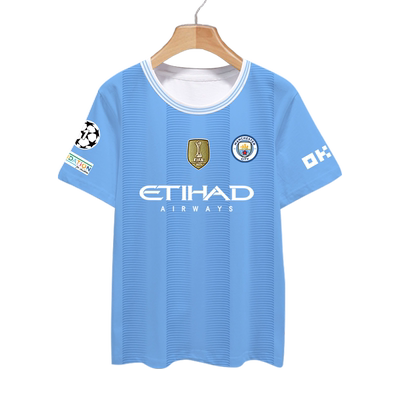 23-24曼城队服足球衣服速干T恤