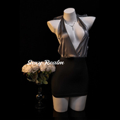 超越性感「感性小秘」性感睡裙秘书制服镂空绑带内衣情调纯欲qqny