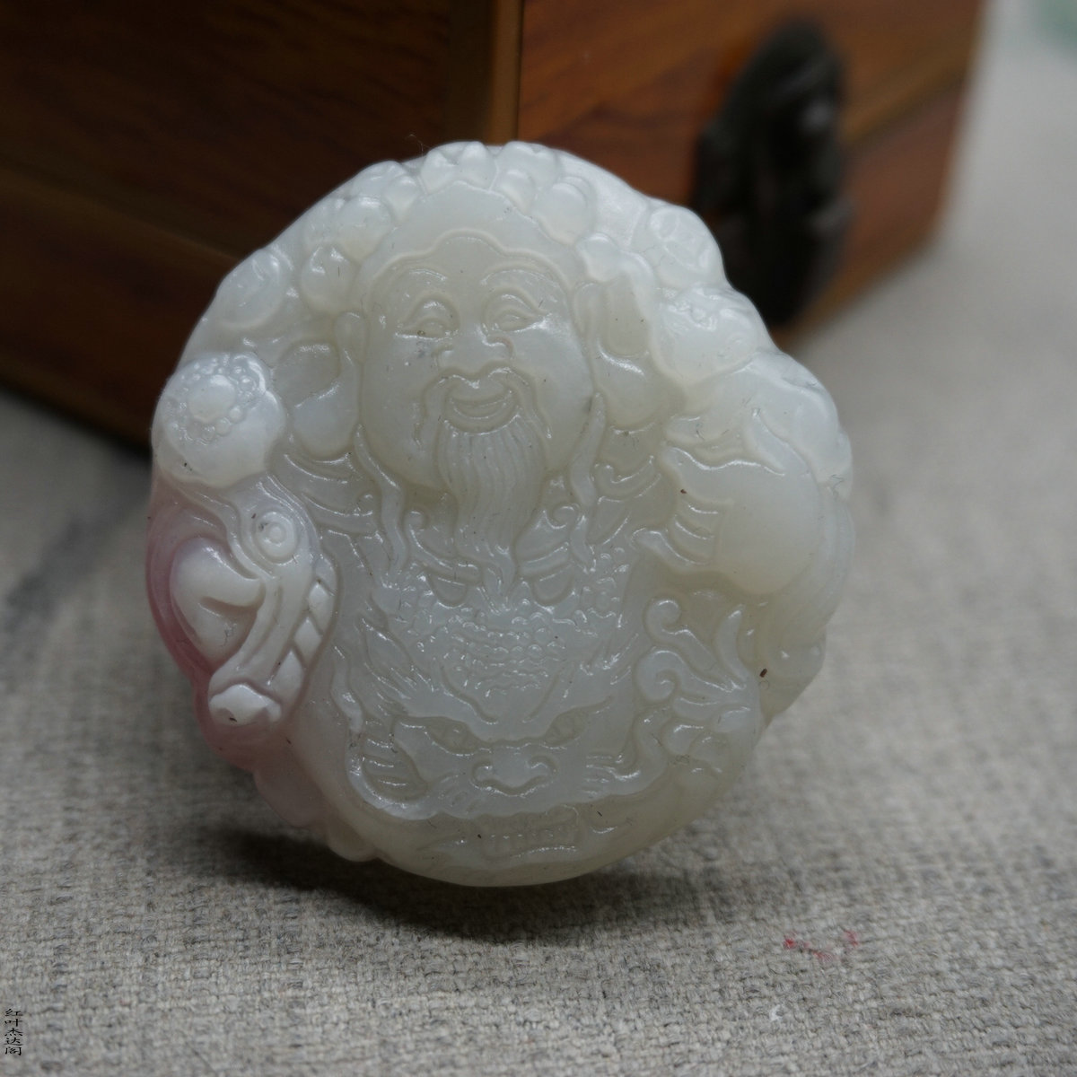 天然和田玉青白玉双面如意财神坠颈饰挂件腰配配饰玉佩坠配玉器