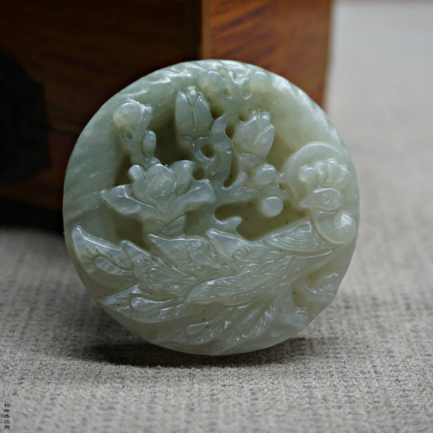 天然玉石和田青白玉双面雕刻凤穿牡丹花开富贵男女款玉石挂件腰佩