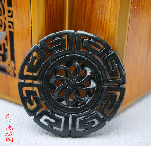 天然吊坠时来运转汉服配饰墨绿玉