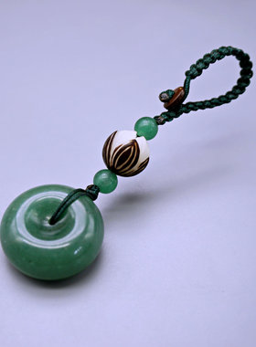 手工原创汽车钥匙扣男女款东陵玉