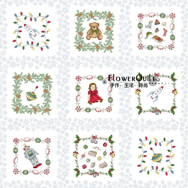 美国进口法兰绒布-CHRISTMAS JOYS FLAN主题布