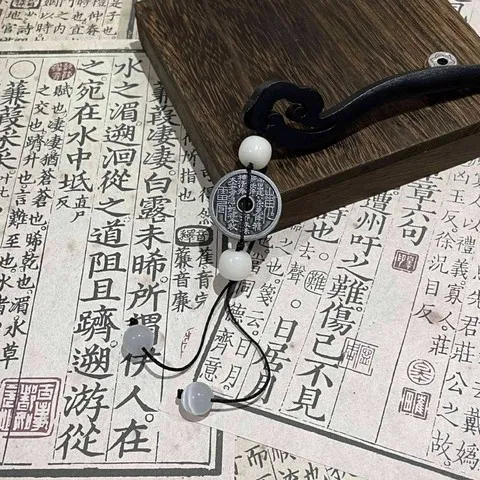 太极山【发簪】文创青年道系发饰双生无极花钱编织国风新中式