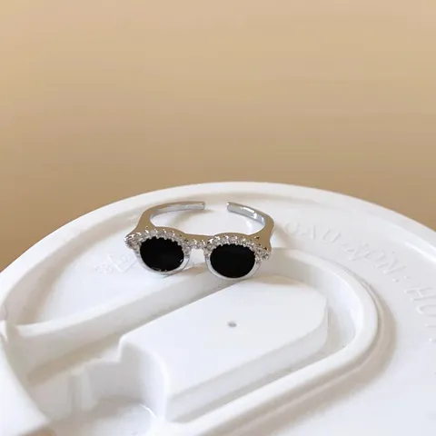 热销潮指环戒指可调节指间情侣创意开口迷你个性食指戒跨境眼镜