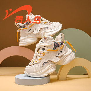 男女童百搭软底冬款 贵人鸟儿童鞋 2025新款 秋冬季 雪地靴 加绒老爹鞋