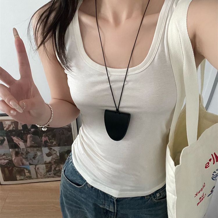 duangduang软系列~版型好遮副乳 巨舒服天丝羊毛柔软弹力U领背心
