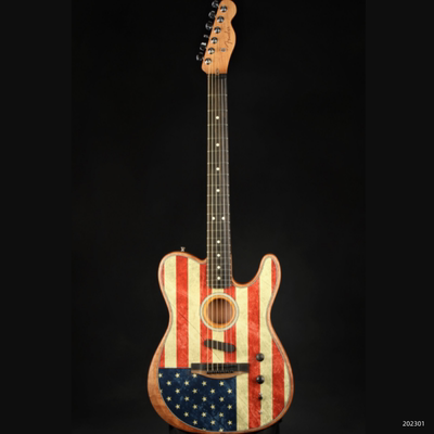 Fender USA 限量版 American Acoustasonic Telecaster 旗印吉他