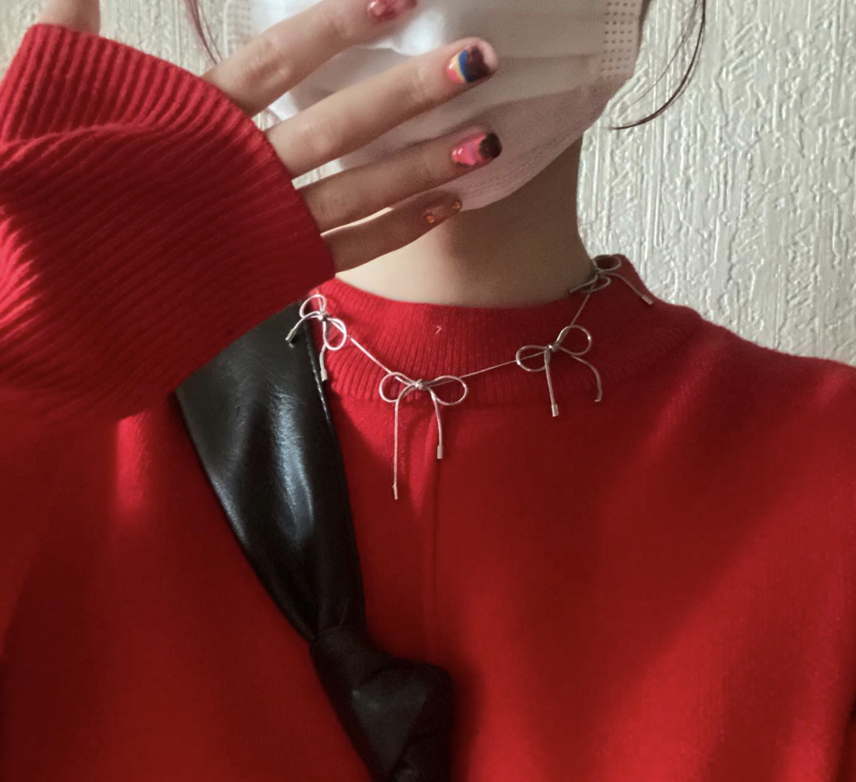 细链蝴蝶结女项链y2k芭蕾风颈链