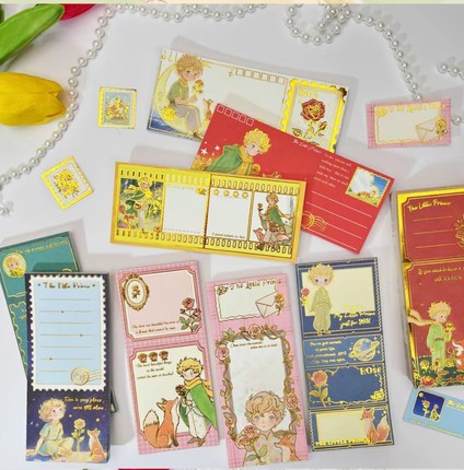 【星球来信】小王子可撕烫金分区便签本120g纸30张无粘性55*127mm