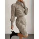 秋冬显瘦针织套头连衣裙Casual dress pullover slimming knitted