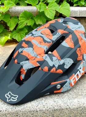 FOX山地车半盔青年骑行头盔可拆卸帽檐男女越野通用自行车安全帽