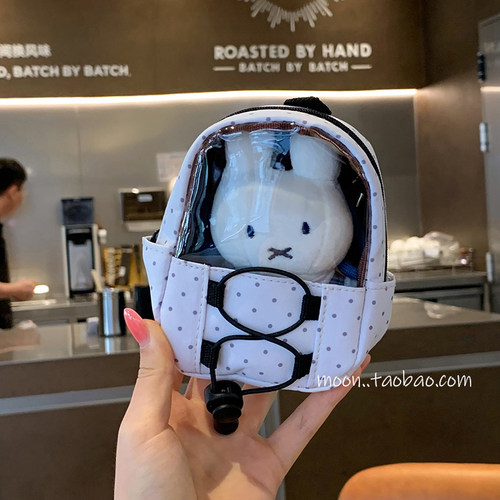 波点娃包可爱书包挂件新款复古高颜值挂饰外出晒娃轻松熊展示收纳