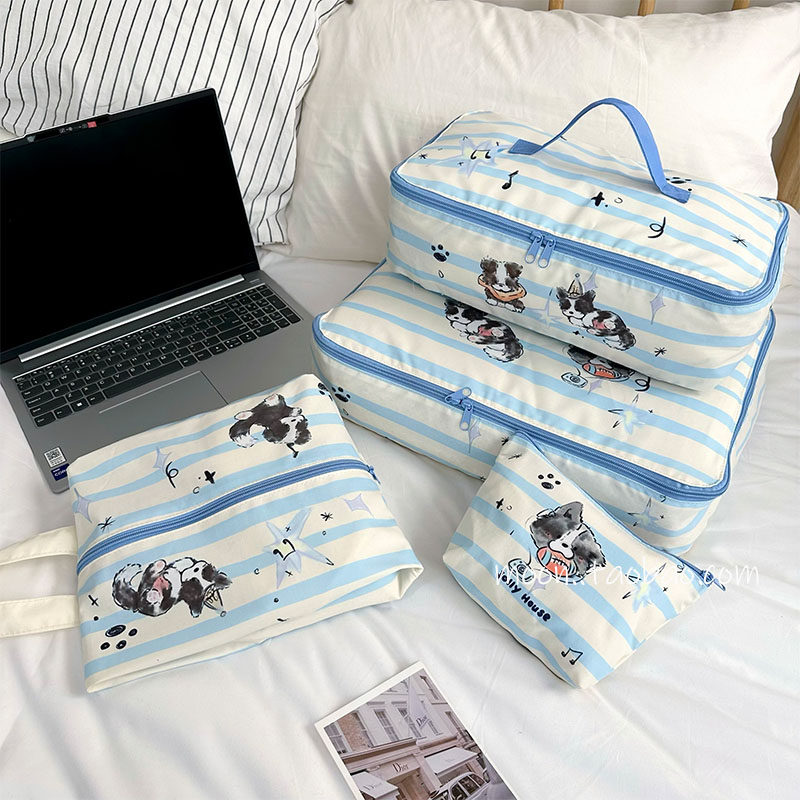 原创卡通音乐边牧旅行收纳袋衣收纳包防水内衣内裤分装包整理包,收纳整理,衣物收纳袋,淘宝优惠券,粉丝福利购,淘宝优惠卷
