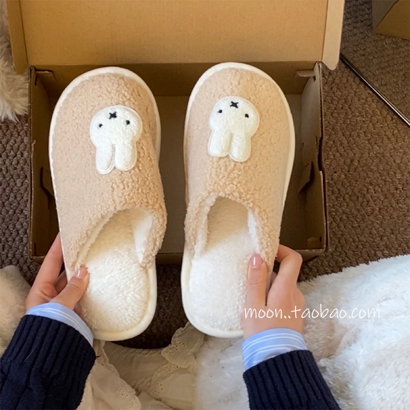 ins日式卡通棉拖鞋女可爱冬季保暖室内家居棉拖鞋棉拖毛绒居家鞋