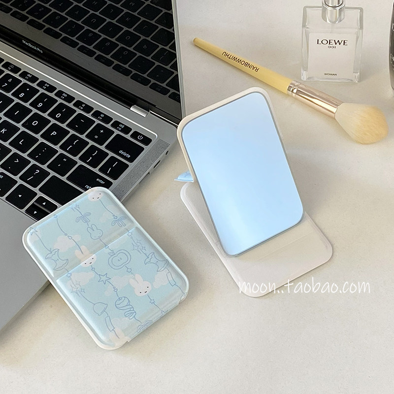 超高清！台式桌面化妆镜折叠便携宿舍梳妆镜子ins家用可爱随身镜