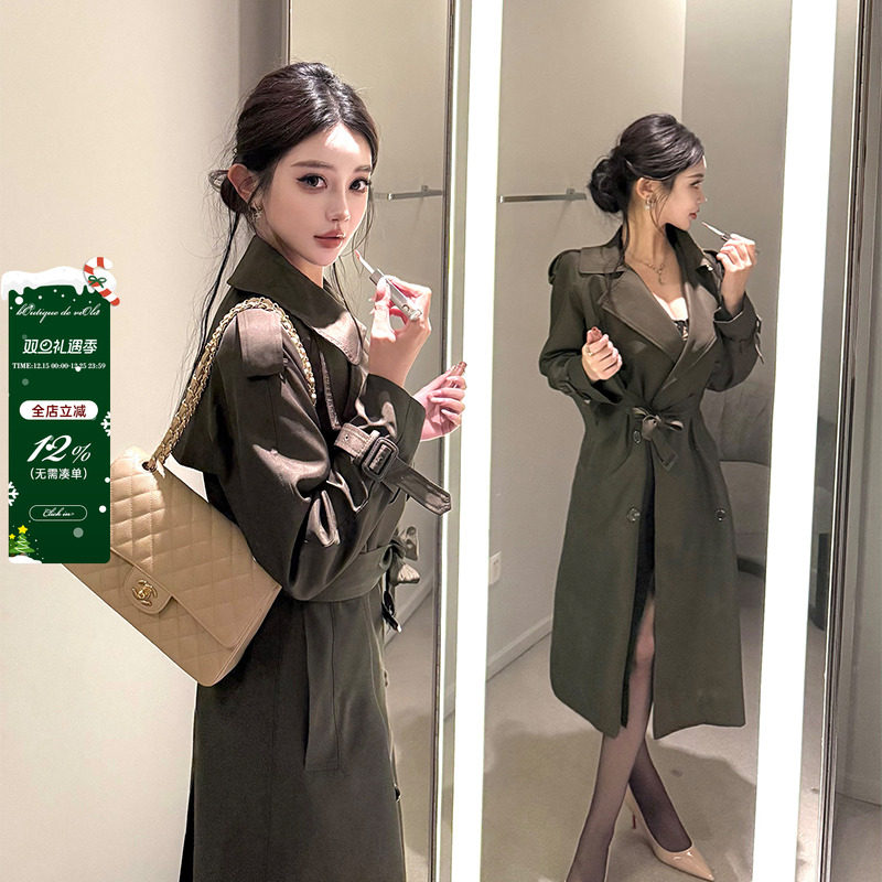 viola【西雅图风衣】高知老钱bb*r稀有杜松色大女主风衣英伦风