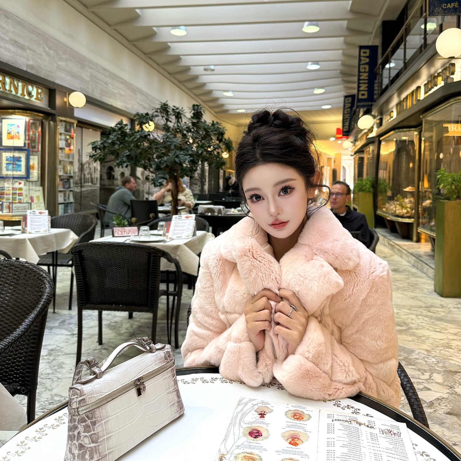 viola【蜜柚甜兔】 lp50w+定制款小獭兔定染2个月贵妇皮草外套女