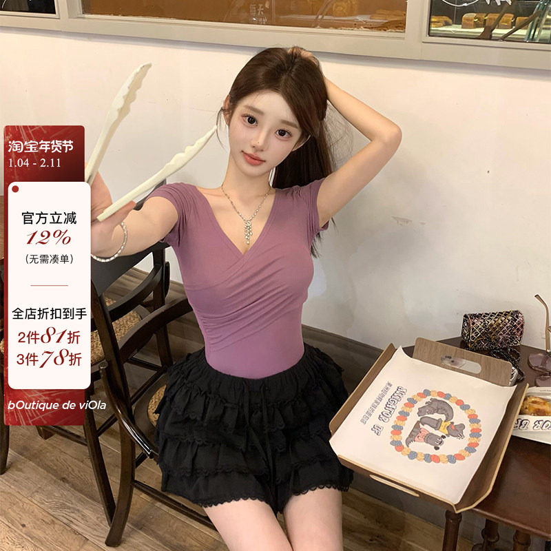 【现货】 viola【氧气T】初恋感像呼吸 纯欲性感显瘦交叉短袖t恤,女装/女士精品,T恤,淘宝优惠券,粉丝福利购,淘宝优惠卷