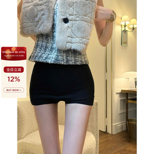 型腿长两米高腰弹力短裤 viola top版 吊打q网 显瘦 九头身神裤