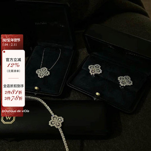 viola【Loop花园系列】闪爆！经典四叶草满钻项链耳钉