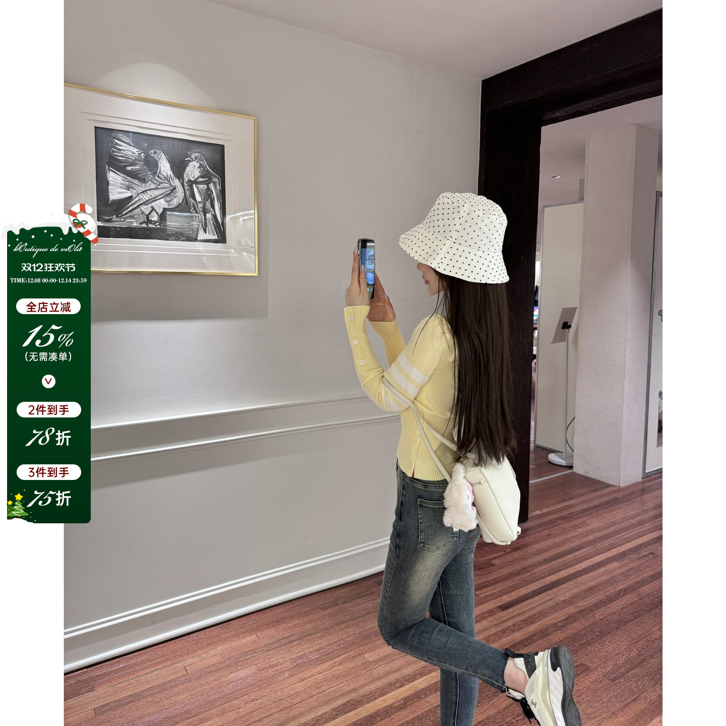 viola【伦敦早课】早秋纯欲慵懒风气质长袖V领纽扣针织衫女上衣