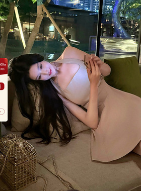 【现货】viola【沙金名伶】Fleur* 私服小腰精65棉挂脖连衣裙显瘦