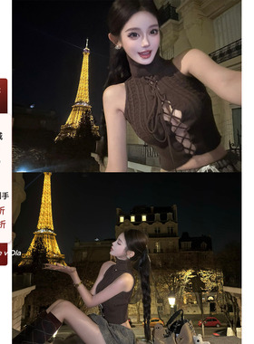 viola【反差小野猫】n*正反两穿巨显身材两色超欲镂空背心优雅