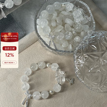 【现货】viola【白雪小熊】天然真水晶手串原创设计抱抱熊雪花