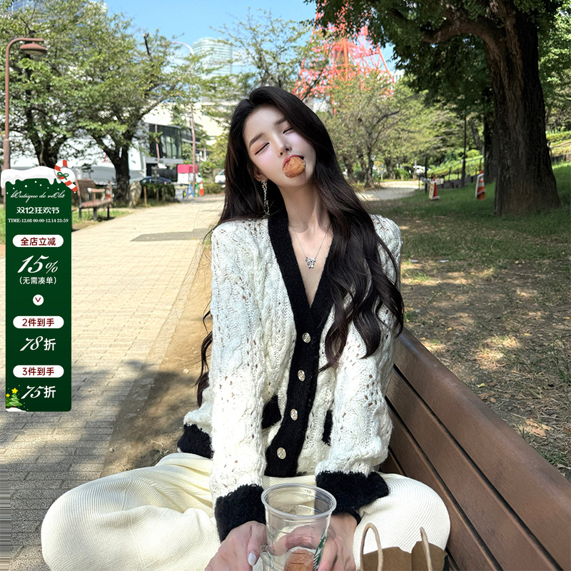 viola【云朵泡芙】香3w+yb纱线冰岛纱+30马海毛30羊毛针织开衫