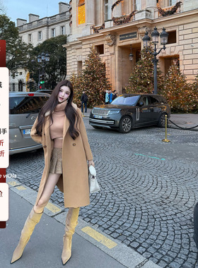 viola【雪松精灵】m*axma* 4w+ 真羊羔毛领 100羊毛大衣韩式长款