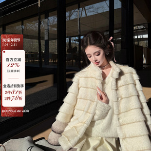 viola【白雪龙猫】真假难辨 水貂+龙猫 手感巨nb环保毛外套温柔风