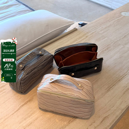 viola 【千金洗漱包】 巨能装高颜值旅行鳄鱼纹pu化妆包