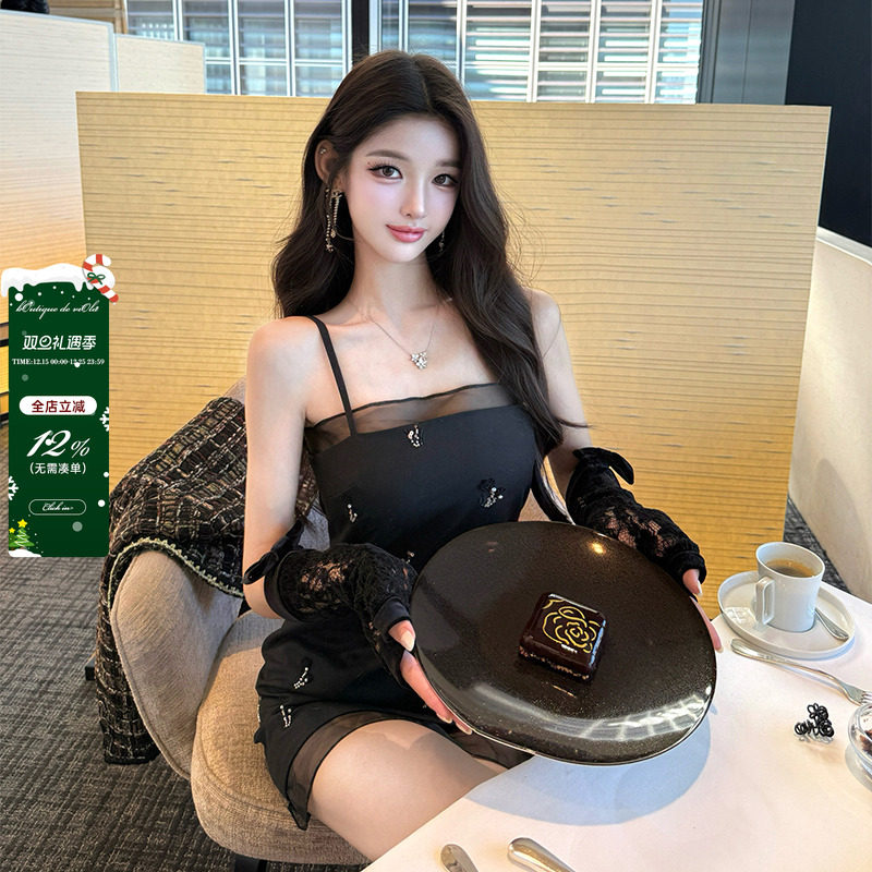 viola【蕾拉小姐】小韩dg一个月私服重工手工钉珠网纱连衣裙