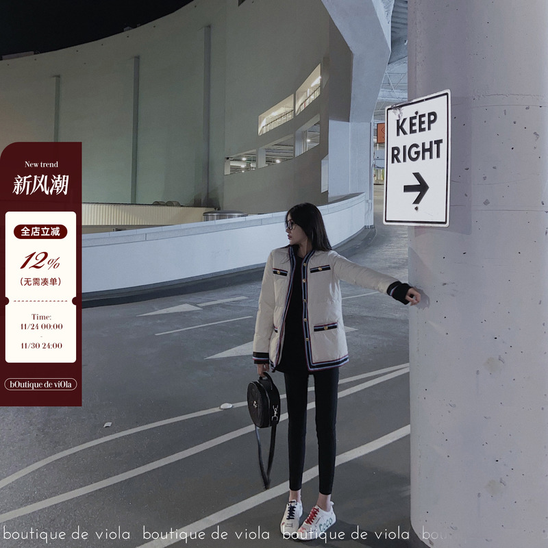 viola休闲风中长款羽绒服