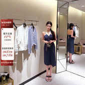 私服定制拼接西装 viola 领牛仔连衣裙 VTG 中古香裙 Chan