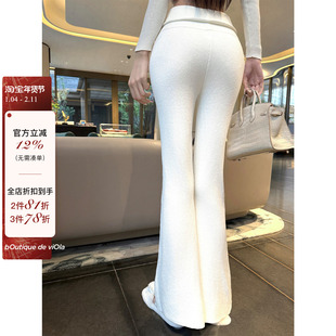 viola【暖绒裤】sk1ms肯豆同款升级加绒版！针织微喇裤保暖显瘦