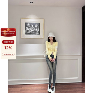 显瘦小脚水洗牛仔裤 viola 型Zui牛 穿过版 中腰 野生铅笔裤