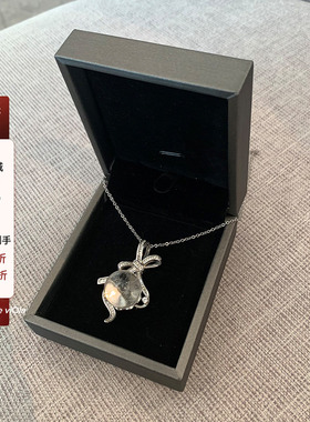 viola【心净万物生】净透级纯天然白水晶5a锆石蝴蝶结吊坠项链