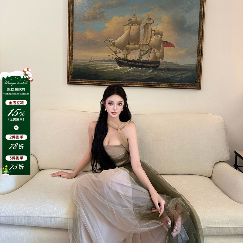 【现货】viola【纱间旧梦】D1or秀款礼服10W重工线仙女连衣裙高级